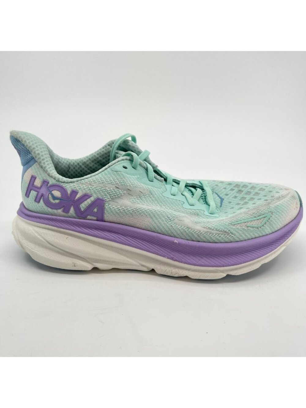Hoka One One Clifton 9 Womens Size 10D Blue Purple Running Shoes Sneakers